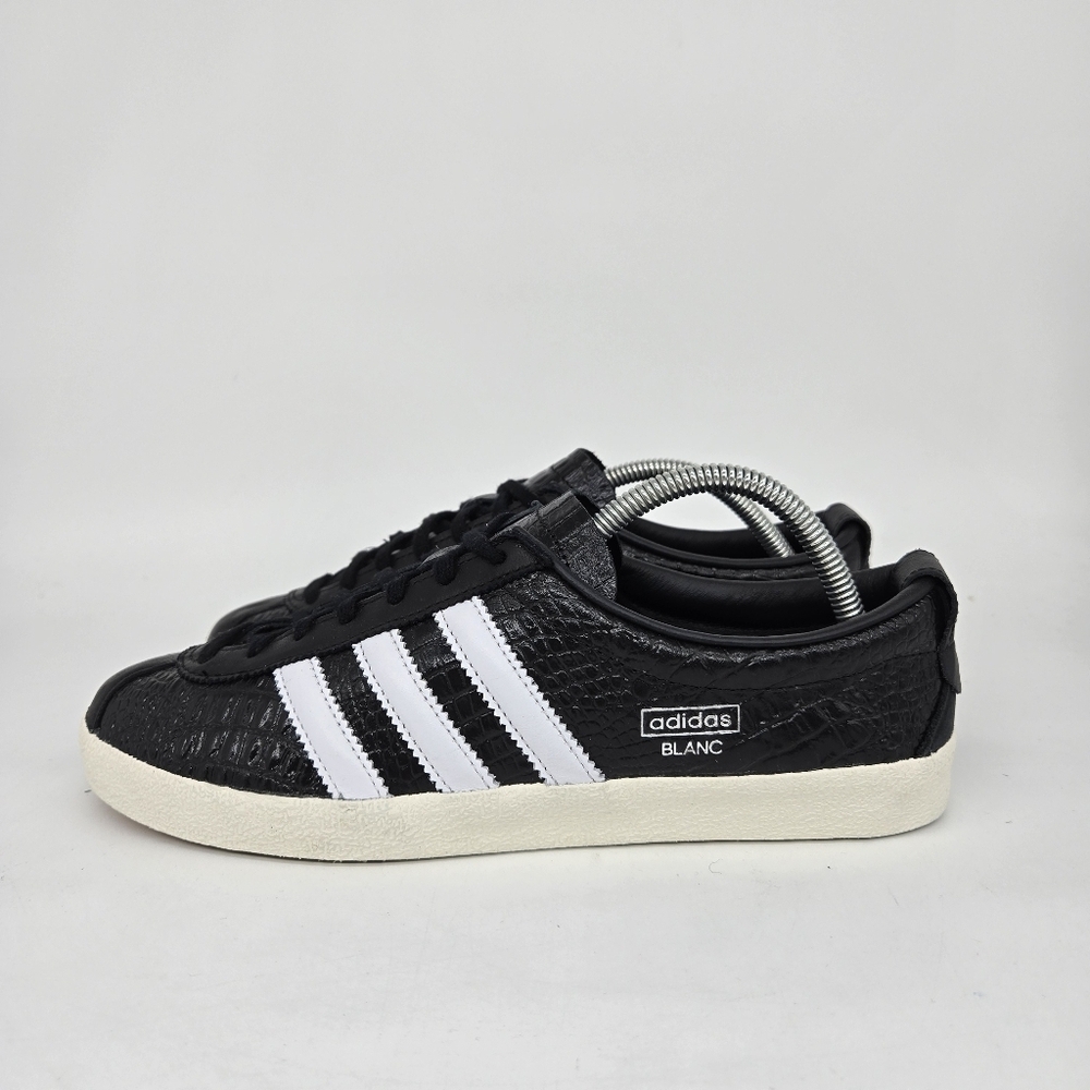 New adidas Blanc Black White Crocodile Women's Leather Shoes Size 9